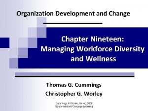 Organization Development and Change Chapter Nineteen Managing Workforce