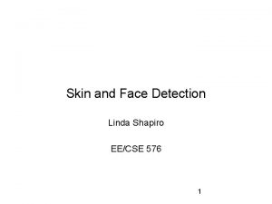 Skin and Face Detection Linda Shapiro EECSE 576