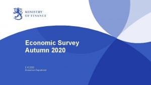 Economic Survey Autumn 2020 5 10 2020 Economics