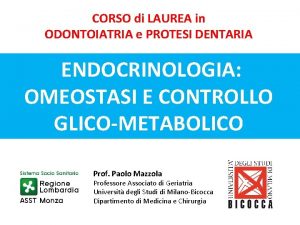 CORSO di LAUREA in ODONTOIATRIA e PROTESI DENTARIA