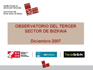 OBSERVATORIO DEL TERCER SECTOR DE BIZKAIA Diciembre 2007