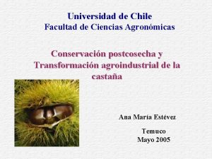 Universidad de Chile Facultad de Ciencias Agronmicas Conservacin