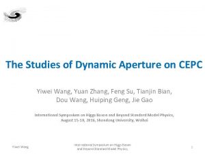 The Studies of Dynamic Aperture on CEPC Yiwei