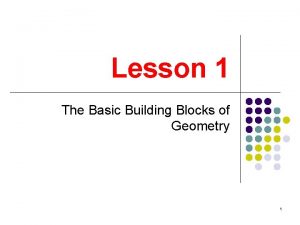 Lesson 1 The Basic Building Blocks of Geometry