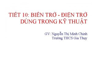 TIT 10 BIN TR IN TR DNG TRONG