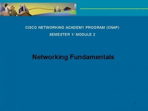 CISCO NETWORKING ACADEMY PROGRAM CNAP SEMESTER 1 MODULE