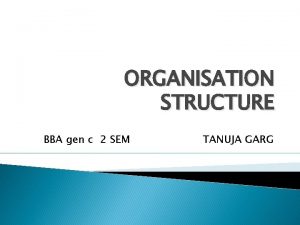 ORGANISATION STRUCTURE BBA gen c 2 SEM TANUJA