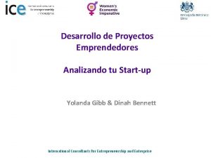 Desarrollo de Proyectos Emprendedores Analizando tu Startup Yolanda