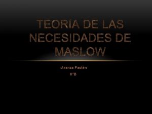 Aranza Pastn IIB ABRAHAM MASLOW 19081970 Abraham Maslow