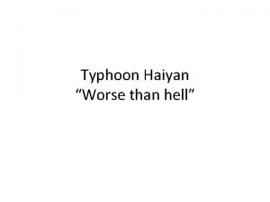 Typhoon Haiyan Worse than hell Economist November 16
