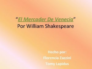 El Mercader De Venecia Por William Shakespeare Hecho