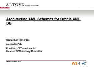 Architecting XML Schemas for Oracle XML DB September