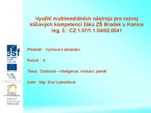 Vyuit multimedilnch nstroj pro rozvoj klovch kompetenc k