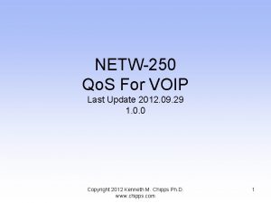 NETW250 Qo S For VOIP Last Update 2012