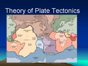 Theory of Plate Tectonics What Wegner knew Continents