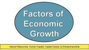 Factors of Economic Growth Natural Resources Human Capital