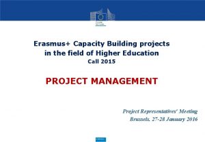 Erasmus Capacity Building projects in the field of