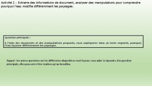 Activit 2 Extraire des informations de document analyser