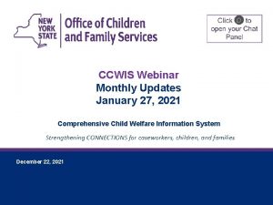 CCWIS Webinar Monthly Updates January 27 2021 Comprehensive