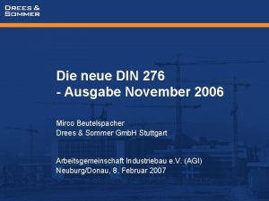 Die neue DIN 276 Ausgabe November 2006 Mirco