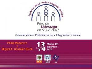 Consideraciones Preliminares de la Integracin Funcional Philip Musgrove