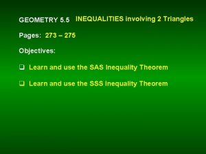GEOMETRY 5 5 INEQUALITIES involving 2 Triangles Pages