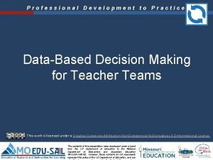 Professional Development to Practice DataBased Decision Making for