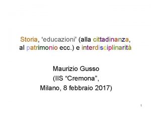 Storia educazioni alla cittadinanza al patrimonio ecc e