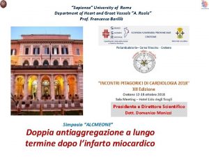 Sapienza University of Rome Department of Heart and