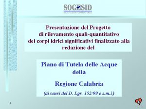 Presentazione del Progetto di rilevamento qualiquantitativo dei corpi