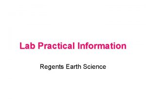 Lab Practical Information Regents Earth Science When Thursday