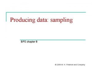 Producing data sampling BPS chapter 8 2006 W