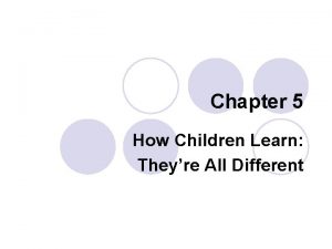 Chapter 5 How Children Learn Theyre All Different