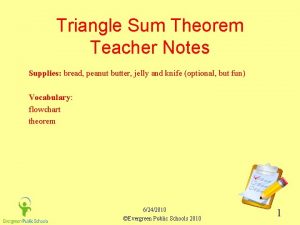 Triangle Sum Theorem Teacher Notes Supplies bread peanut