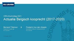 VRGAlumnidag 2021 Actualia Belgisch kooprecht 2017 2020 Bernard