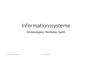 Informationssysteme Sinnesorgane Hormone Sucht 401informationssysteme ZPG Biologie 2016
