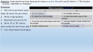 Objective Understand how Salak develops shapes a central