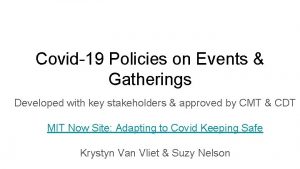 Covid19 Policies on Events Gatherings Developed with key