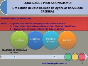 QUALIDADE E PROFISSIONALISMO Um estudo de caso na