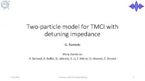 Twoparticle model for TMCI with detuning impedance G