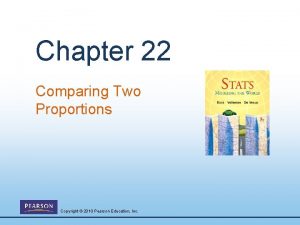 Chapter 22 Comparing Two Proportions Copyright 2010 Pearson