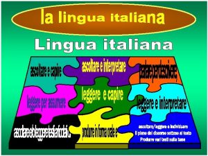 Obiettivo Obiettivo comunicare correttamente il lingua nazionale a