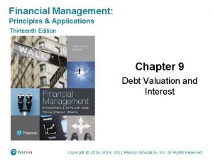 Financial Management Principles Applications Thirteenth Edition Chapter 9