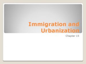 Immigration and Urbanization Chapter 15 Massive Immigration Immigrate