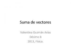 Suma de vectores Valentina Guzmn Arias Dcimo b