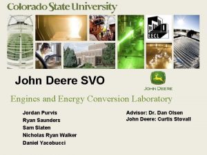 John Deere SVO Engines and Energy Conversion Laboratory