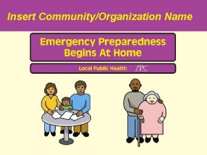 Insert CommunityOrganization Name Communicating Preparedness Overcome barriers to