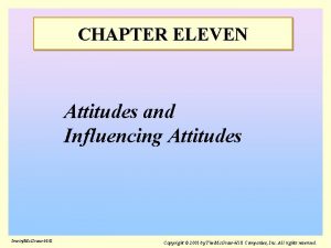 CHAPTER ELEVEN Attitudes and Influencing Attitudes IrwinMc GrawHill