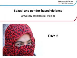 Sexual and genderbased violence A twoday psychosocial training