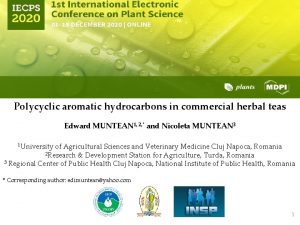 Polycyclic aromatic hydrocarbons in commercial herbal teas Edward